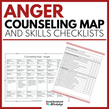 Preview of Anger School Counseling Map and Skills Checklists - Individual Counseling Plan