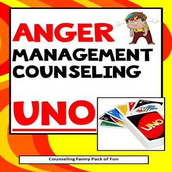 Preview of Anger management SEL & Counseling Game; Anger Management UNO!