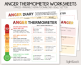 Anger thermometer, therapy worksheets, coping skills, zone
