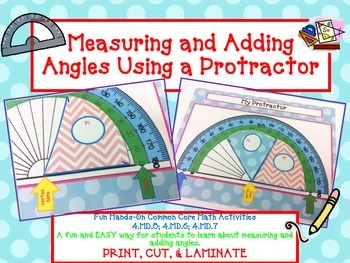 Preview of Measure and Add Angles using a Protractor -Distance Learning Hands-On