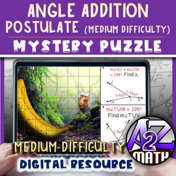 Preview of Angle Addition Postulate Activity Digital Pixel Art Mystery Puzzle