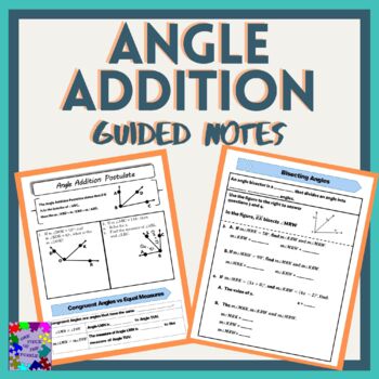 Preview of Angle Addition Postulate Guided Notes