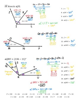 homework 4 angle addition postulate answer key