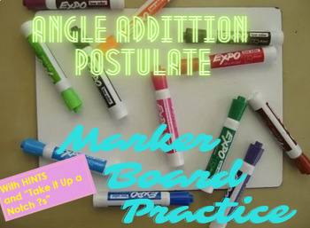 Preview of Angle Addition Postulate Practice/Activity (w/ Hints and GT ?s) No Prep PPT