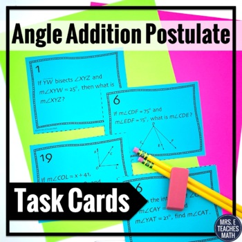 Preview of Angle Addition Postulate Task Cards