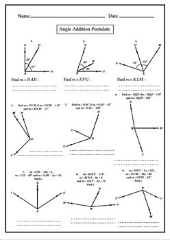 homework 4 angle addition postulate answers pdf