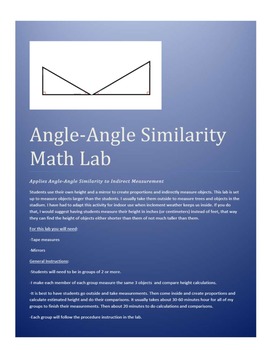 Preview of Angle-Angle Similarity Lab