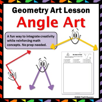 Preview of Angle Art Worksheet Three Types of Angles Fun Geometry Design Activity