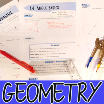 Preview of Angle Basics for High School Geometry Lesson 1.4