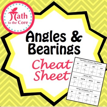Preview of Angle Directions and Bearings - Cheat Sheet
