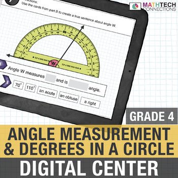 Preview of Angle Measurement - 4th Grade Google Classroom Math Review Test Prep | 4.MD.5