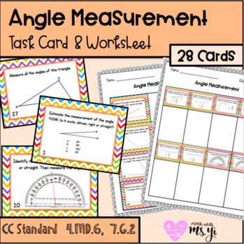 Preview of Angle Measurement Task Cards