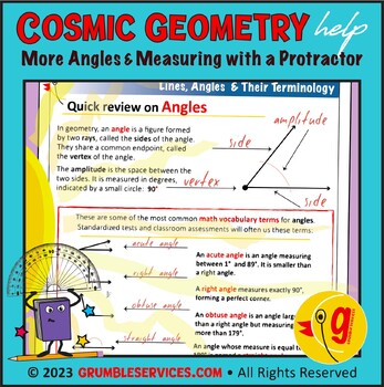 Preview of Measurement: More Angles & Practice Measuring with Protractors • Geometry Review