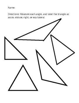 Preview of Angle Measurement and Triangle Naming