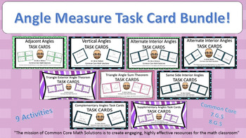 Preview of Angle Measures - Task Card Bundle!  (Includes 9 Activities)