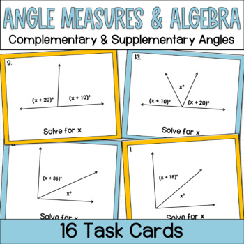 Preview of Angle Relationships Activity - Complementary and Supplementary Angles Equations