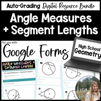 Preview of Angle Measures and Segment Lengths Google Forms Homework