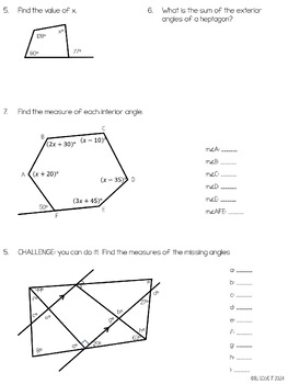 Angle Measures Of Polygons Worksheets