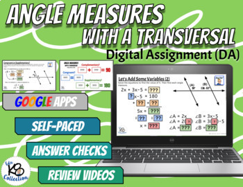 Preview of Angle Measures with a Transversal  - Digital & Printable Lesson