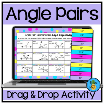 Preview of Angle Pair Relationships Digital Activity Drag & Drop