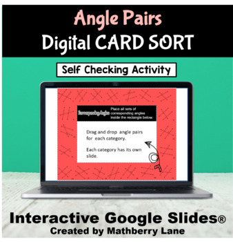 Preview of Angle Pair Relationships Parallel Lines Digital Card Sort Activity