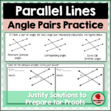 Angle Pair Relationships with Parallel Lines Geometry Practice