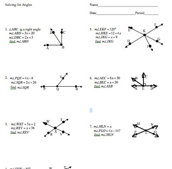 7.G.5 Angle Pairs: Vertical, Adjacent, Complementary, Supplementary (7