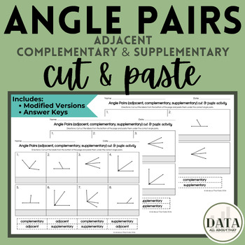 Preview of Angle Pairs Cut & Paste