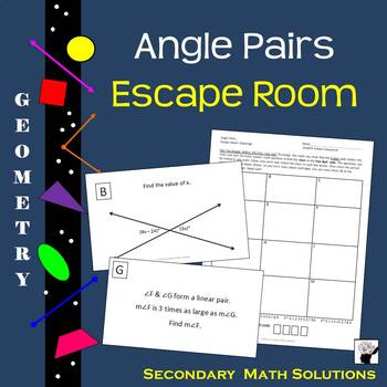 Special Angle Pairs Escape Room Activity