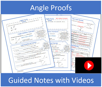 Preview of Angle Proofs Guided Notes with Video
