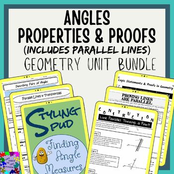 Preview of Angle Properties & Proofs Geometry Unit (Includes Parallel Lines)
