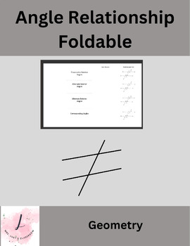 Angle Relationships Foldable Worksheets Teaching Resources
