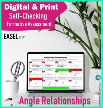 Preview of Angle Relationship Self-CheCking Formative Assessment - Google Drive