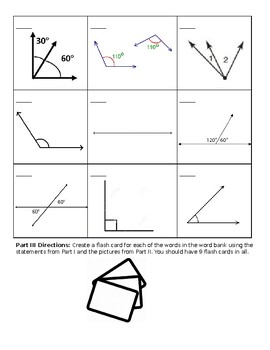 Preview of Angle Relationship Vocabulary Review Activity