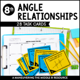 Angle Relationships Task Cards | Parallel Lines, Transversals, & Angles Activity