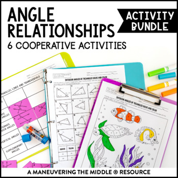 Preview of Angle Relationships Activity Bundle | Parallel Lines, Transversals, & Angles