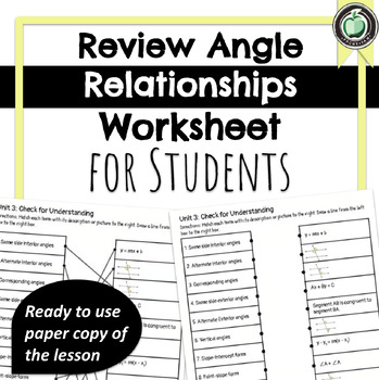 Preview of Angle Relationships Assessment
