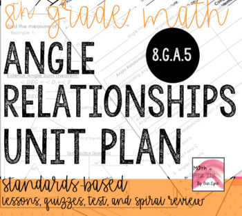 Preview of Angle Relationships Assessment Plan or Resource 8th Grade Go Math