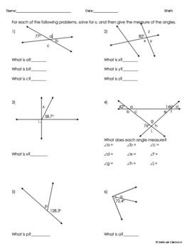 Angle Relationships Assessment - Quiz by Math Lab Classroom | TpT