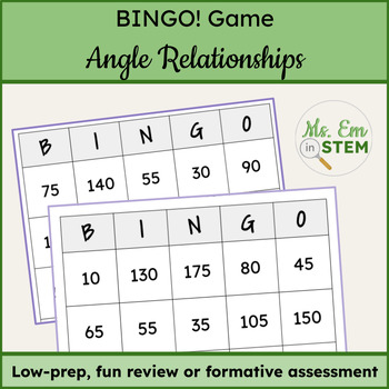 Preview of Angle Relationships BINGO! Vocabulary Practice with Minimal Prep and Maximum Fun