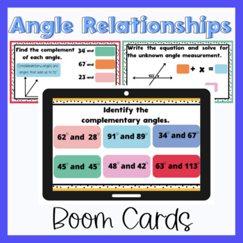 Preview of Angle Relationships Boom Cards