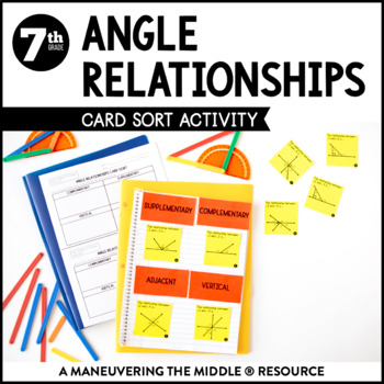 Preview of Angle Relationships Activity | Classifying Angle Relationships Card Sort