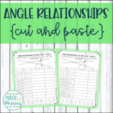 Angle Relationships Cut and Paste - Complementary, Supplem