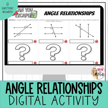 Preview of Angle Relationships Digital Escape Activity 