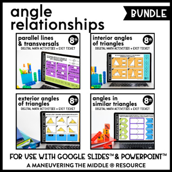 Preview of Angle Relationships Digital Math Activity Bundle | Parallel Lines and Angles