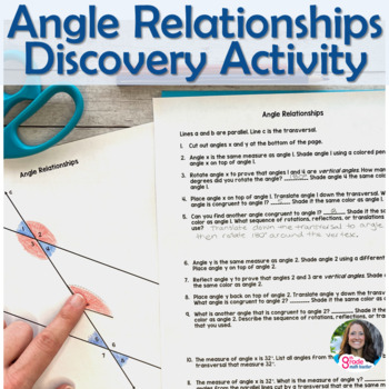 Preview of Angle Relationships Discovery Activity using Transformations