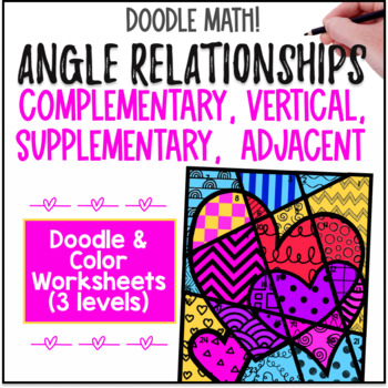 Preview of Angle Relationships | Doodle Math: Twist on Color by Number | Complementary