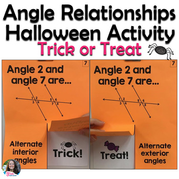 Preview of Angle Relationships Halloween Activity TRICK or TREAT Game
