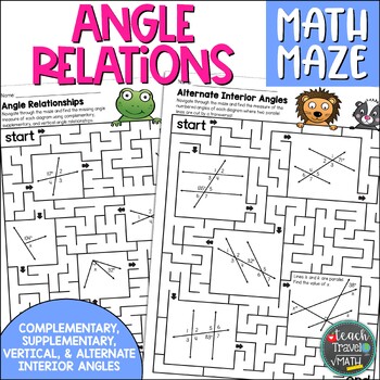 Preview of Angle Relationships Math Maze