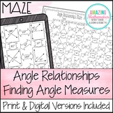 Angle Relationships Worksheet - Finding Angle Measures Maze Activity